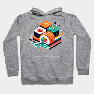 Colorful Abstract Sushi Art - Modern Japanese Cuisine Hoodie